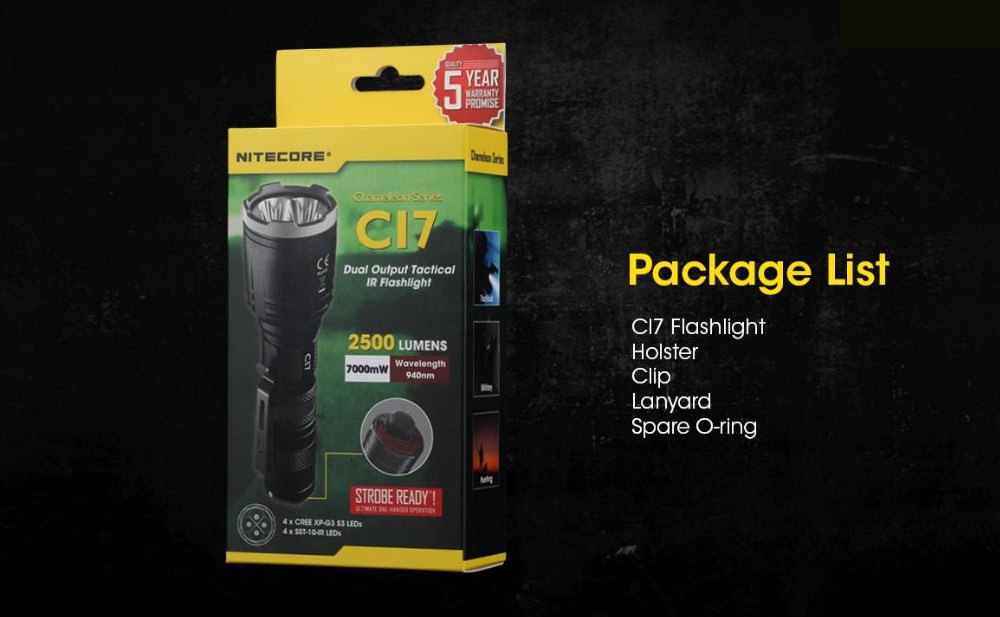 Nitecore CI7 Infrarood Zaklamp Bijgeleverde Accessoires